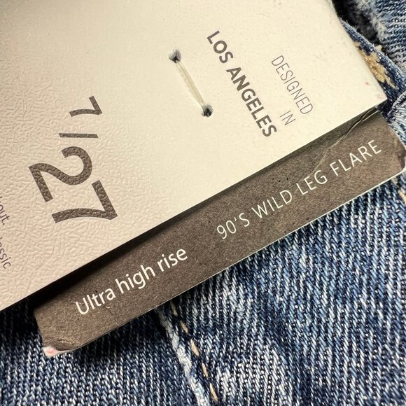 KanCan Jeans Womens 27 90s High Rise Wide Leg Flare Blue Distressed Cotton Denim - Picture 8 of 16